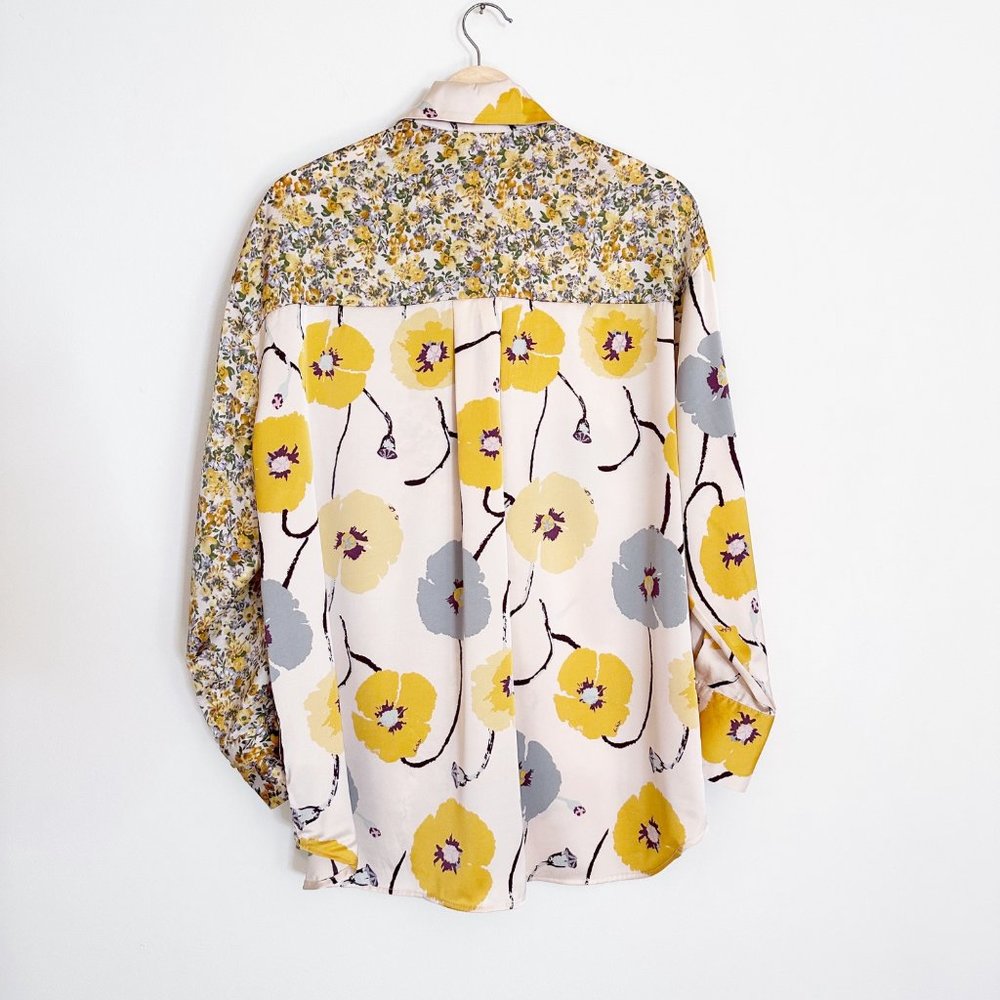 Entro Poppy Mixed Print Button Down Top | S - image 3